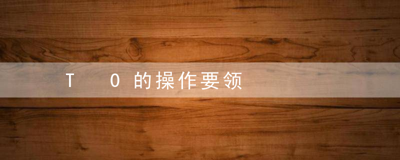 T 0的操作要领